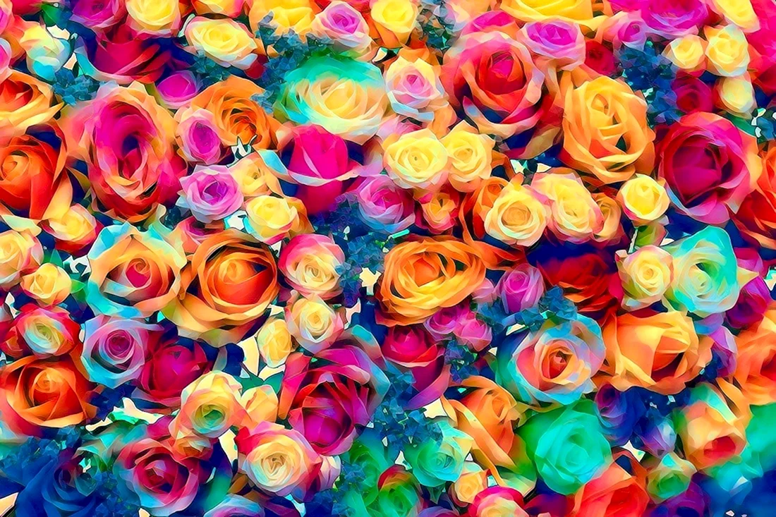 Цветные розы