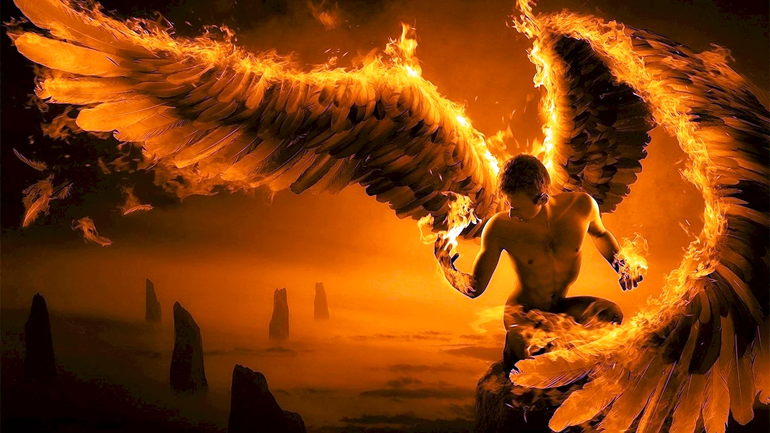 Ангел с горящими крыльями