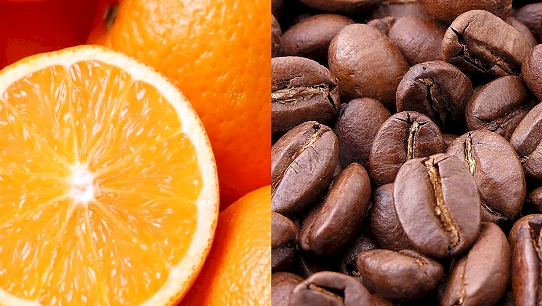 Апельсин и кофейные зерна