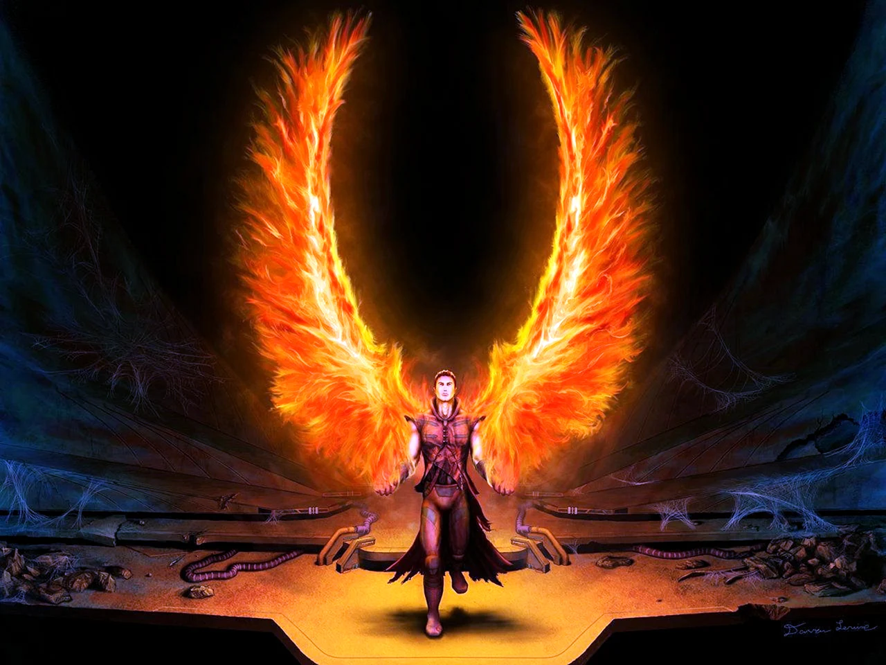 Человек с огненными крыльями