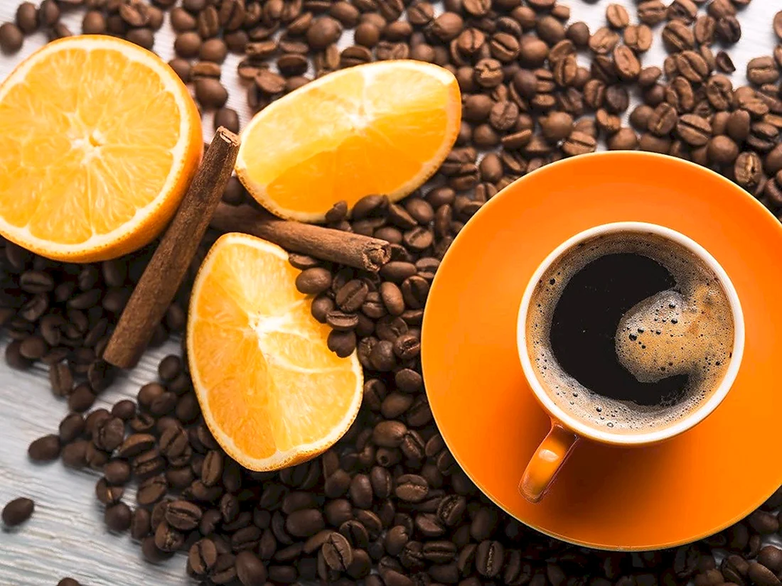 Черный кофе с апельсином