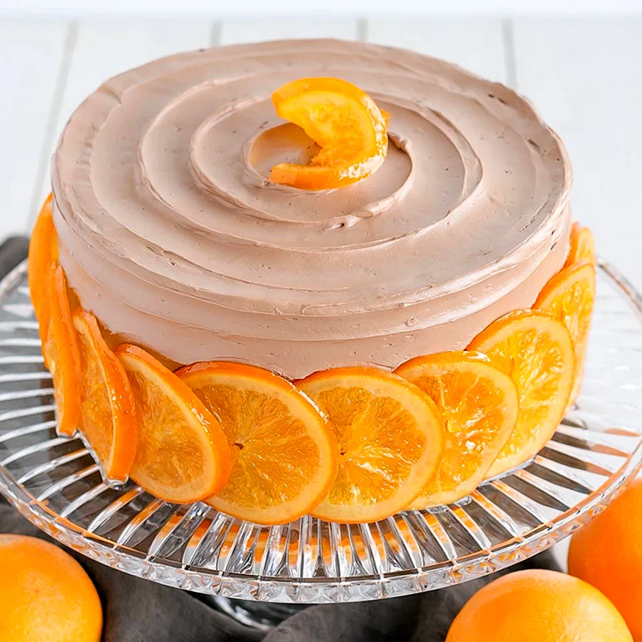 Декор торта апельсинами
