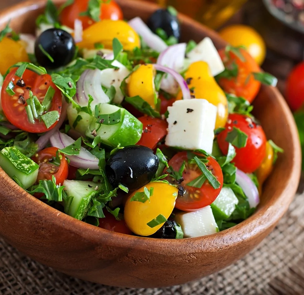 Греческий салат с оливками Каламата