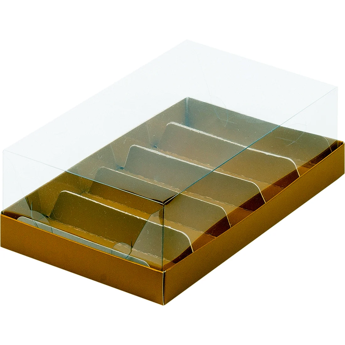 Коробка для пирожных 22х11х5 см с прозрачной крышкой белая 2 Силаева 2