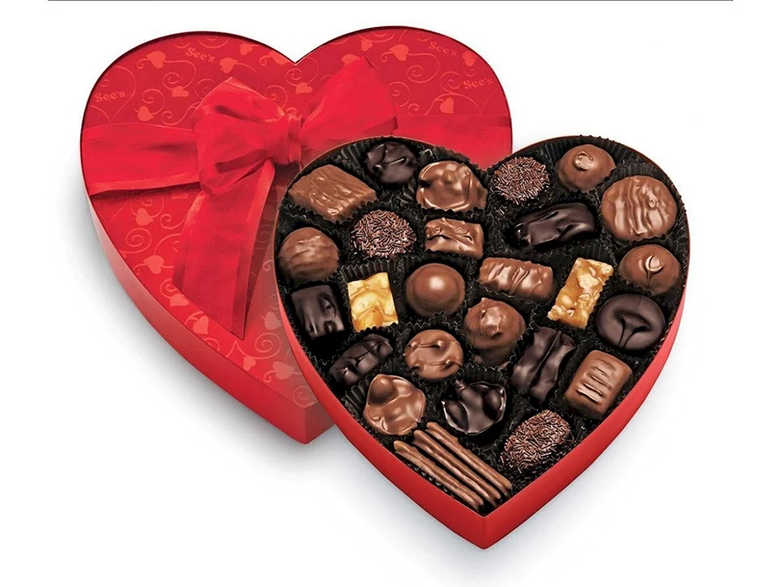 Коробка шоколада в виде сердце