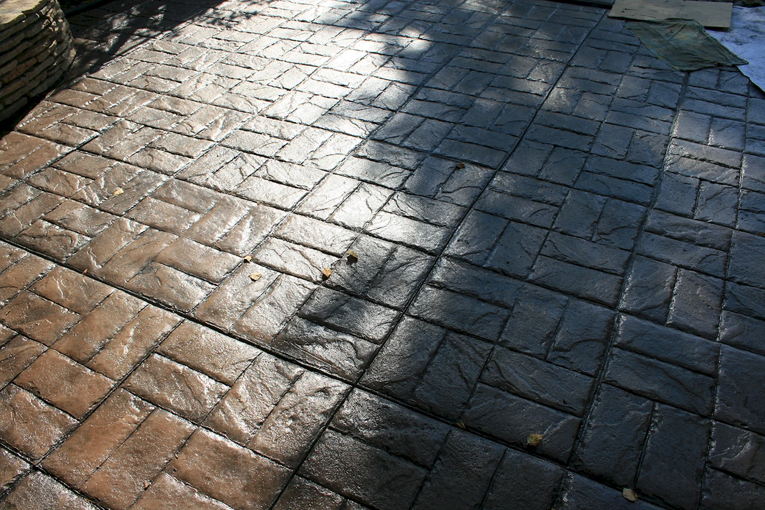 Печатный бетон корзинное плетение