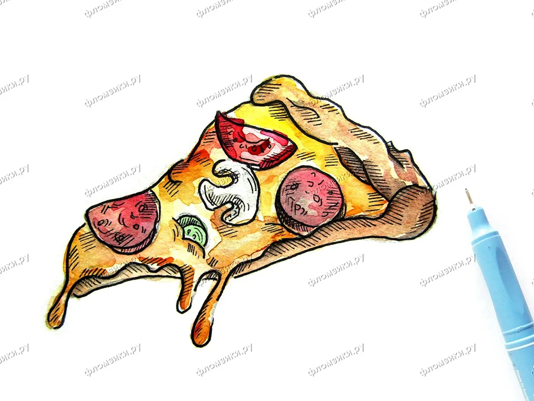 Пицца рисунки для срисовки поэтапно