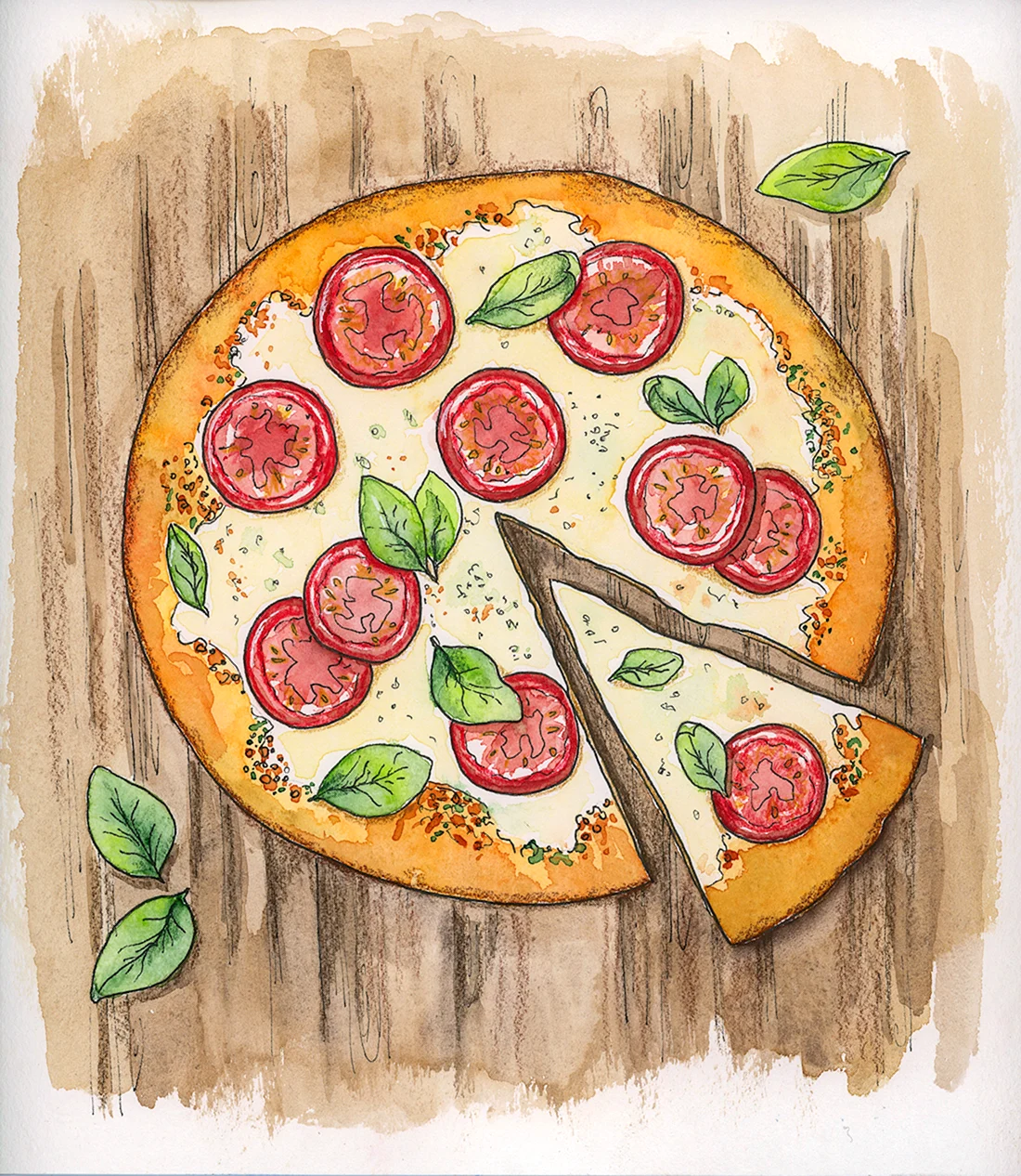 Рисование пицца в старшей группе