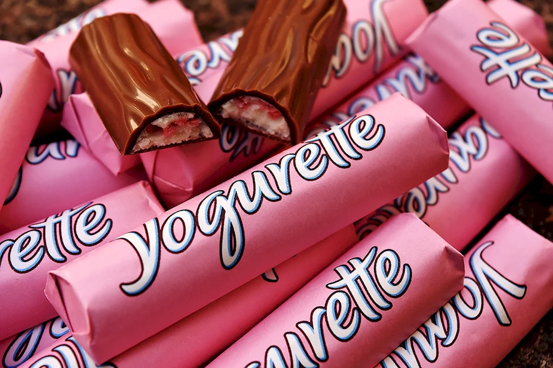 Розовые конфеты шоколадные