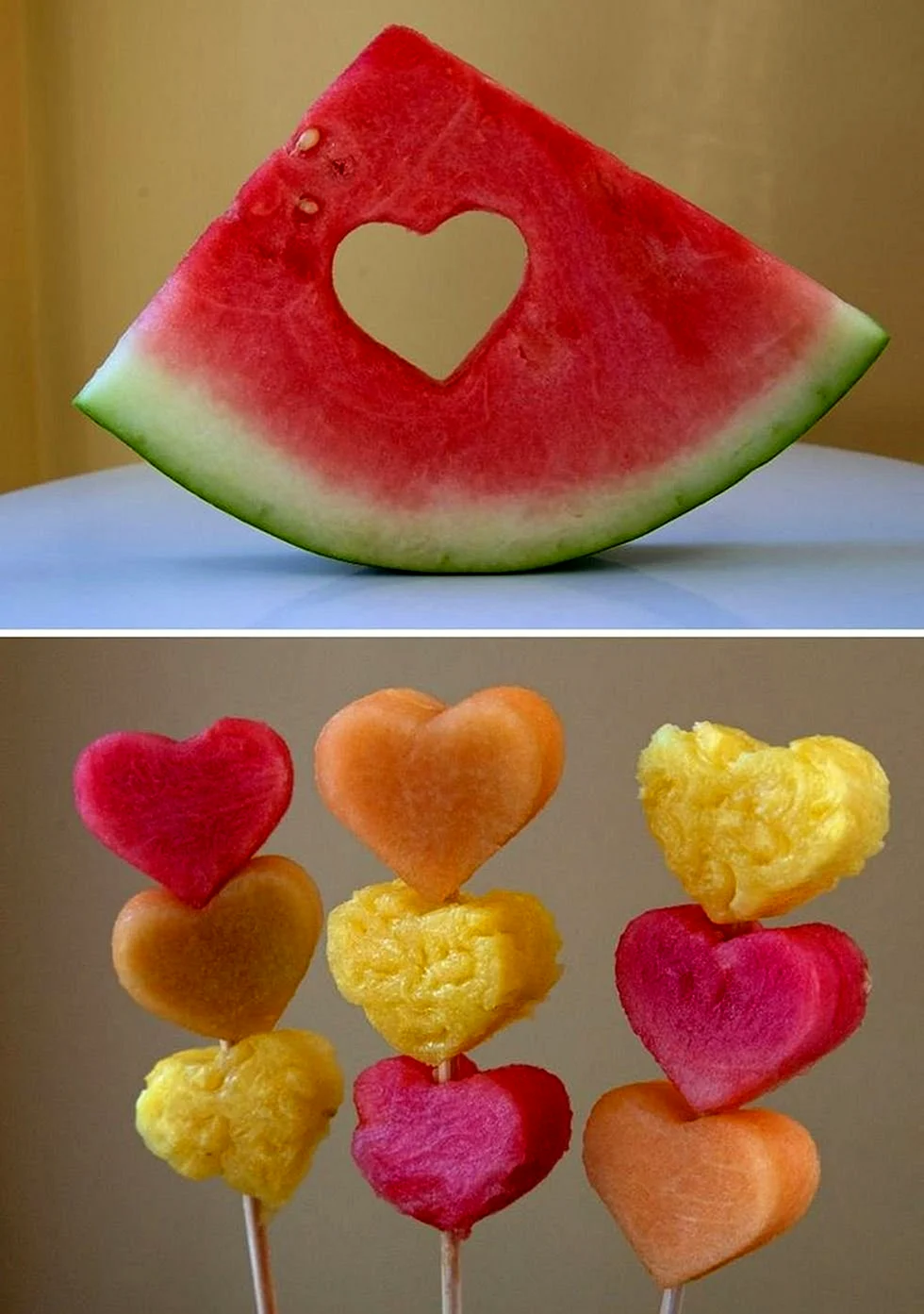 Сердечко из фруктов