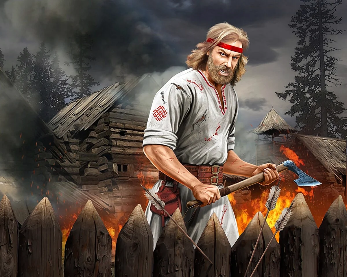 Славянский воин язычник арт