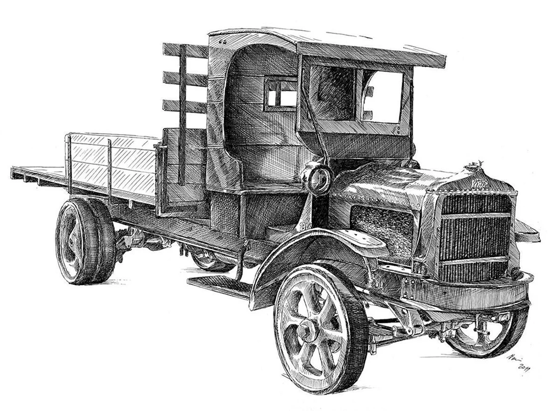 Старый грузовик рисунок