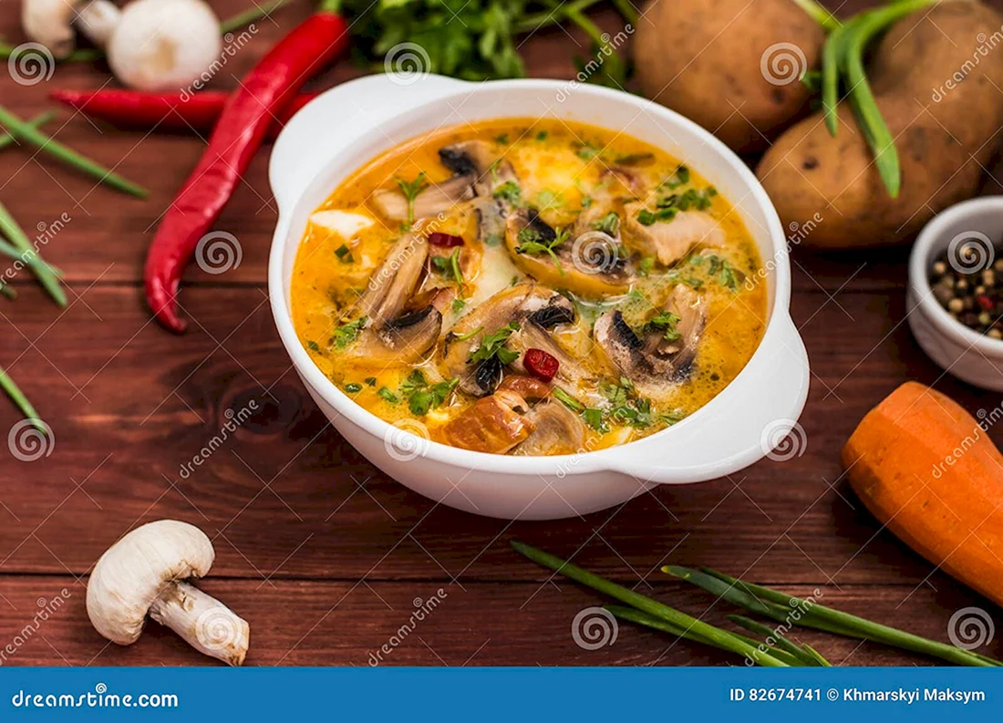 Сырный грибной суп с шампиньонами