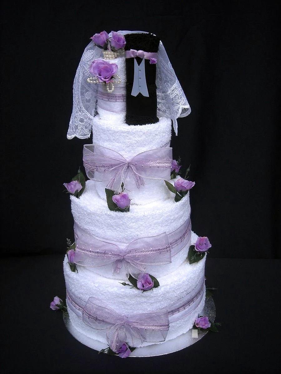 Торт из полотенчиков на свадьбу