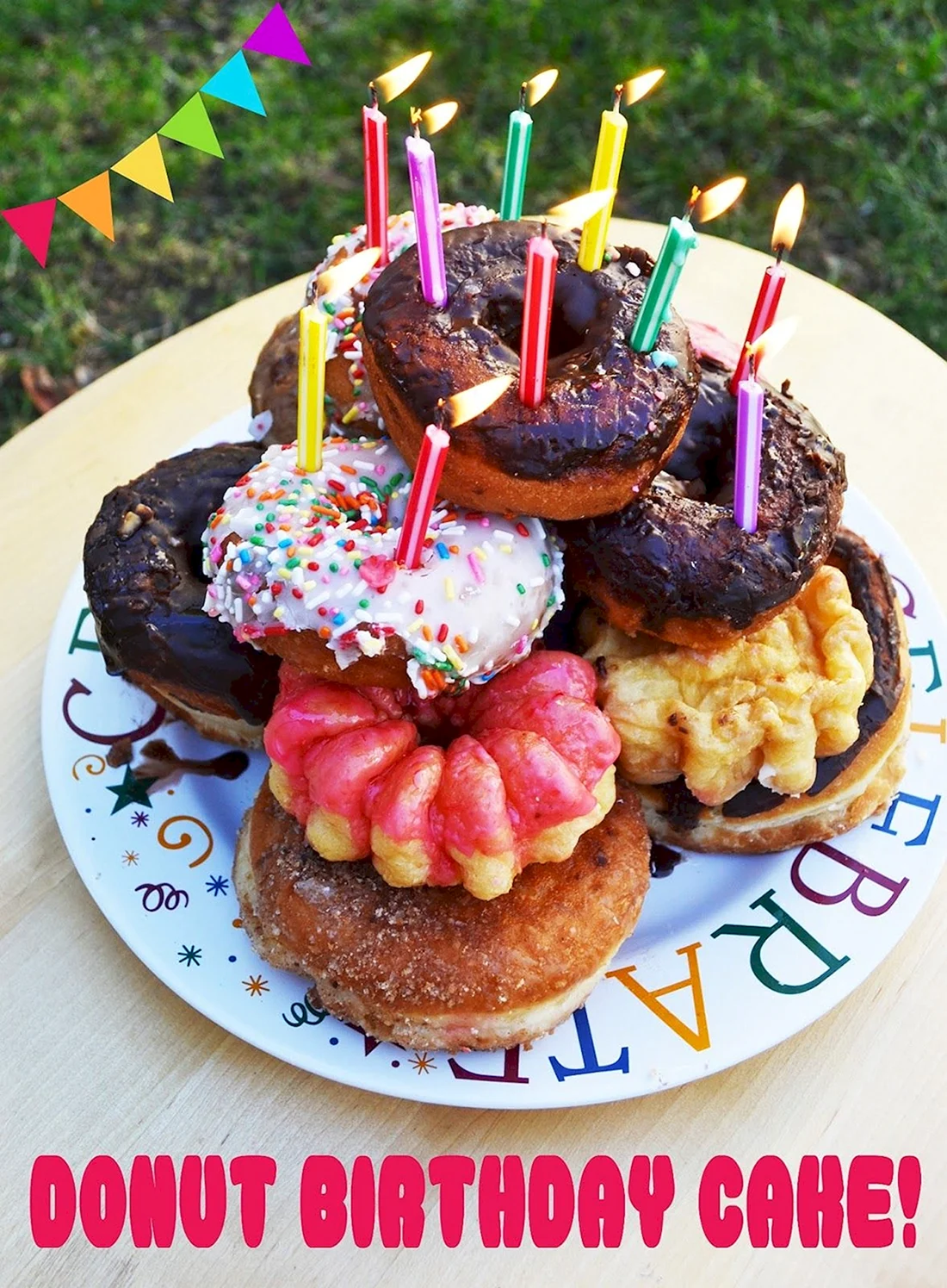 Торт из пончиков на день рождения