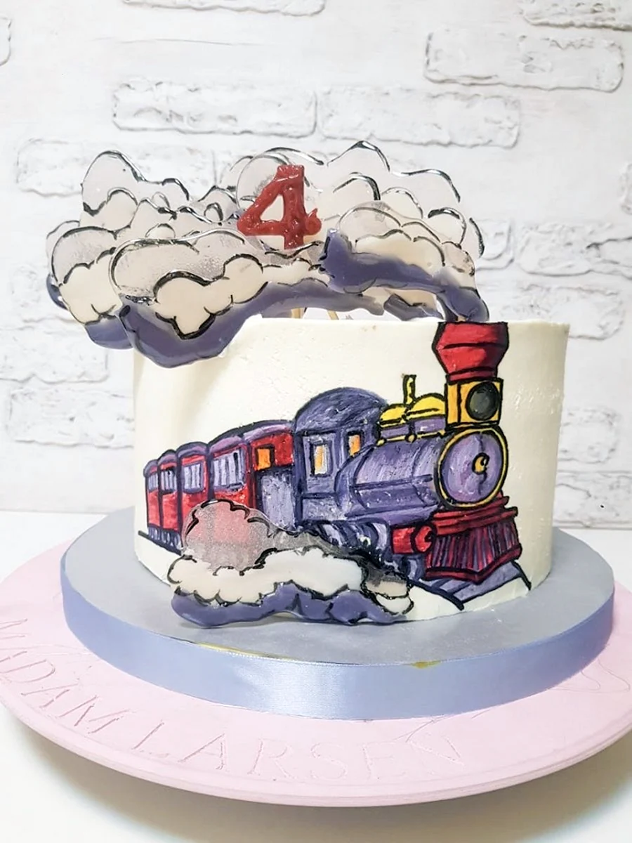 Торт с поездом для мальчика