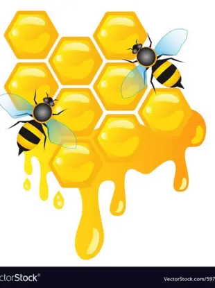 Стилизованные соты с пчелами