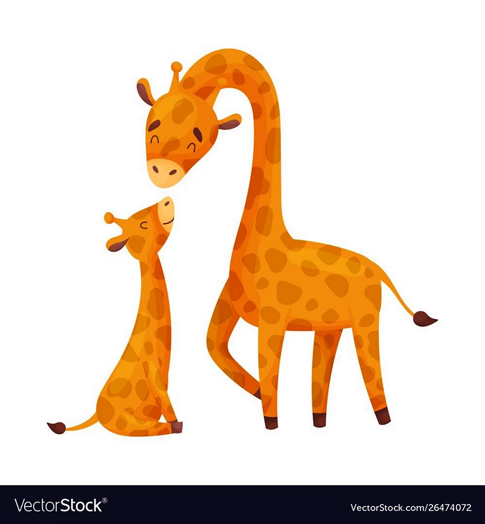 Жираф мама на прозрачном фоне